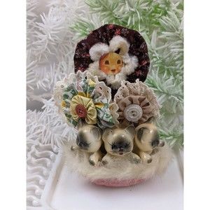 Whimsical handmade vintage anthropomorphic Corttagecore Goblincore